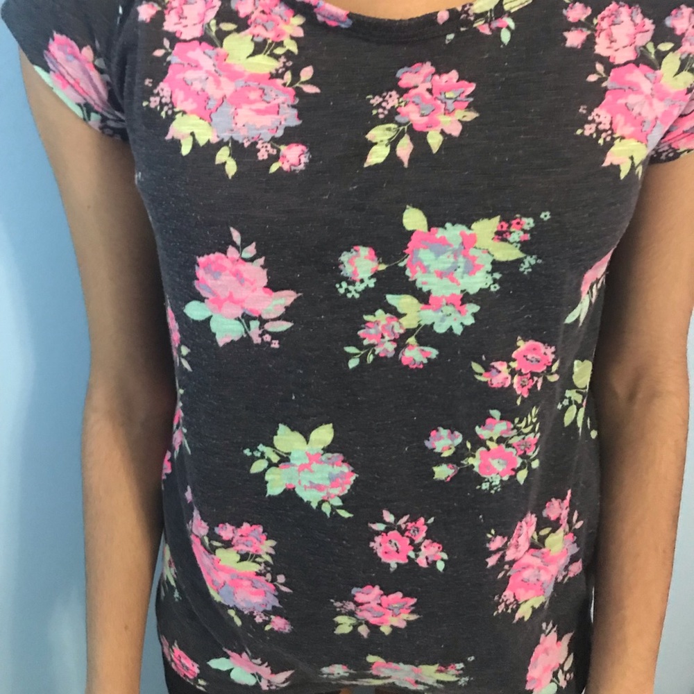 Floral T-shirt crew neck